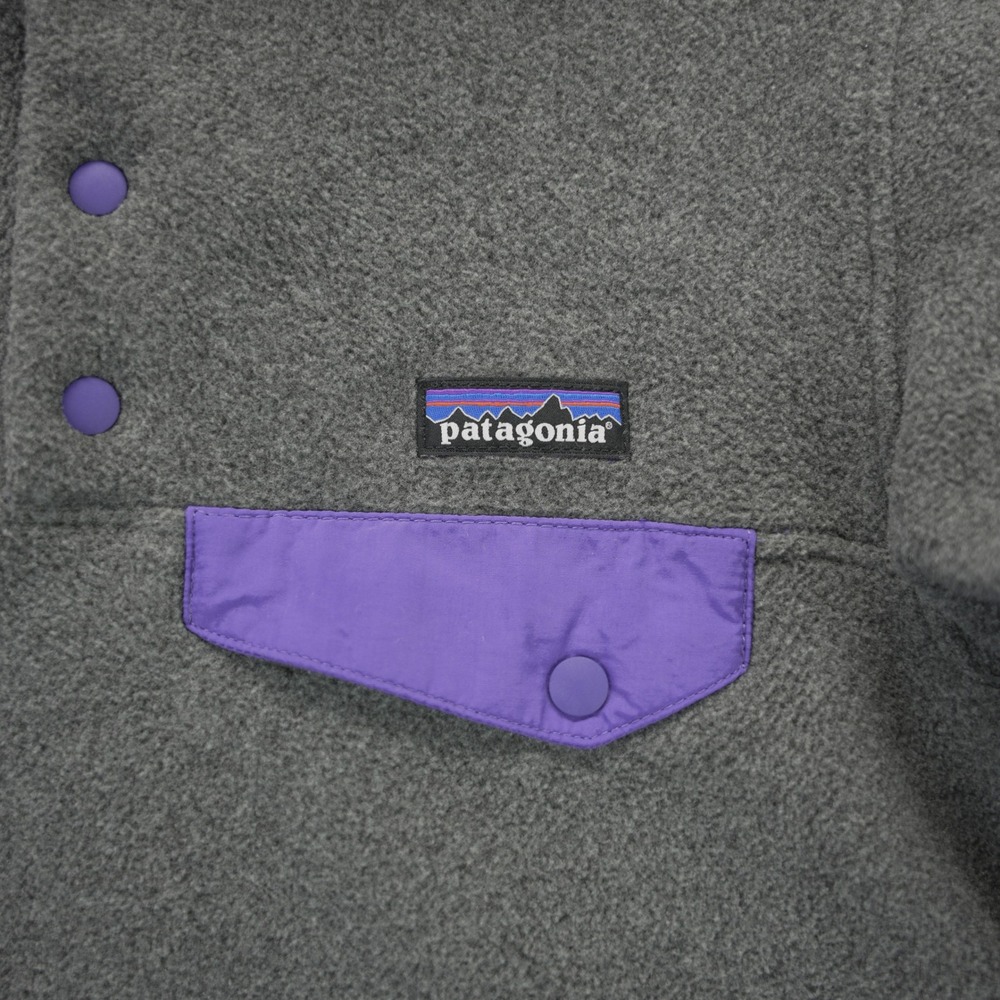 Patagonia‎ Synchilla Snap-T Fleece Pullover Womens XS Gray Purple Trim 25485 - Picture 3 of 9